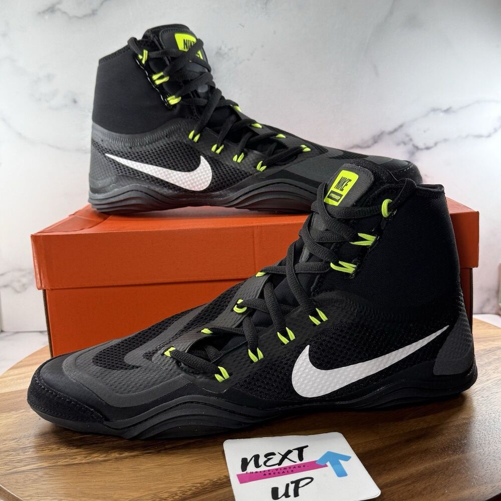 Mens 13-Nike Hypersweep Black White Volt Wrestling Shoes 717175-017 NEW IN BOX